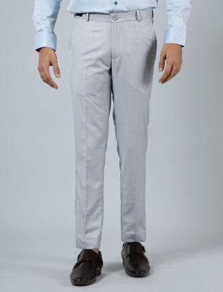 AeBBe light grey solid formal trouser