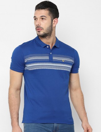 Allen Solly blue stripe polo neck t-shirt