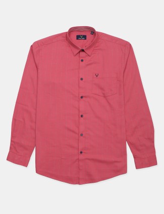 Allen Solly checks style pink casual wear shirt in cotton