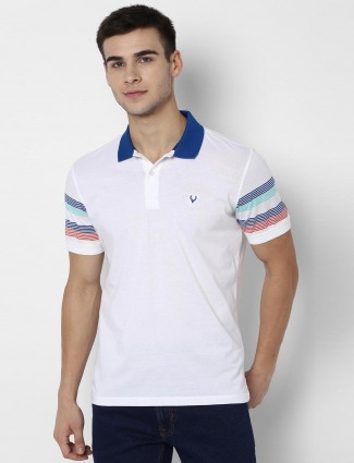 Allen Solly mens white solid t-shirt