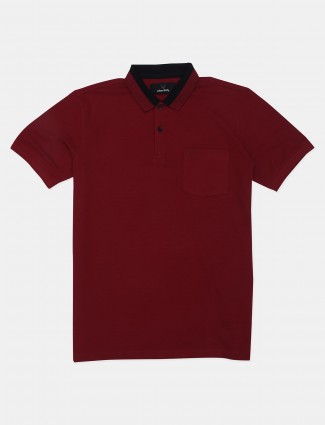 Allen Solly presented solid style Maroon t-shirt