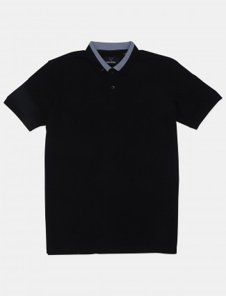 Allen Solly solid black t shirt for mens