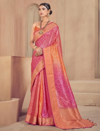 Amazing Multi color raw silk wedding events saree