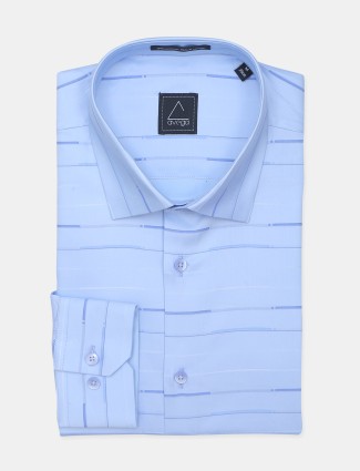 An Avega brand stripe style sky blue formal shirt