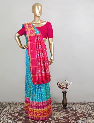 Aqua precious latest designer wedding events patola silk saree