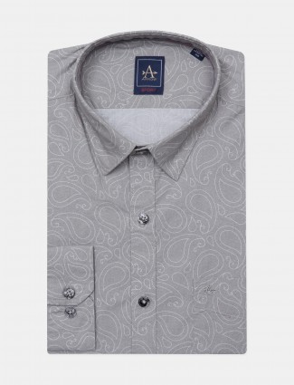 Arrow grey printed formal shirt for mens 
