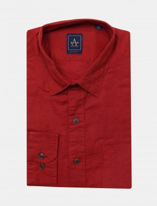 Arrow solid red formal wear shirt for mens