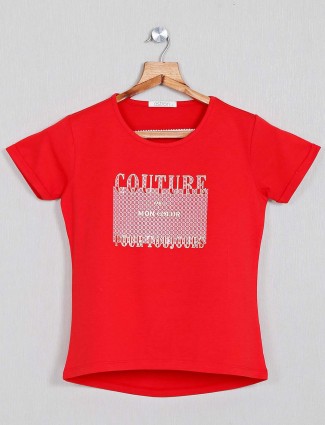 Astron women red top in cotton