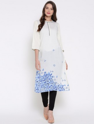 Aurelia Printed casual wear kurti in white color
