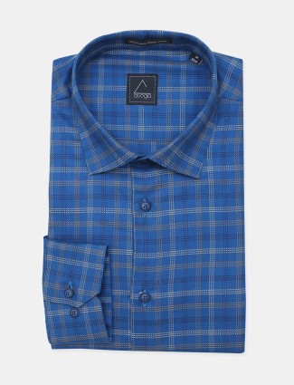 Avega blue color checks style cotton shirt