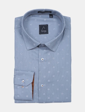 Avega cotton fabric grey printed mens shirt