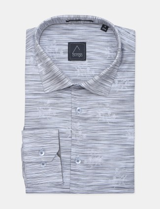 Avega grey printed cotton shirt