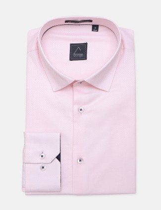 Avega pink color printed slim fit cotton shirt