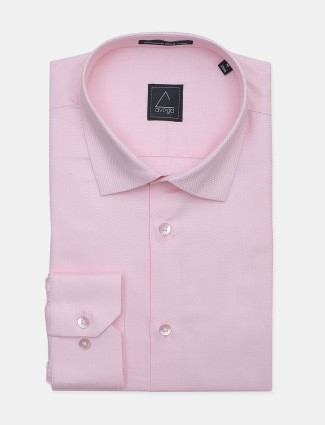 Avega presented pink  hued solid formal cotton shirt