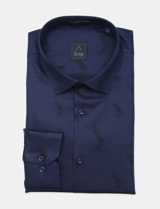 Avega printed blue cotton fabric shirts for mens