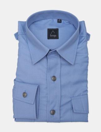Avega soild blue color formal cotton shirt