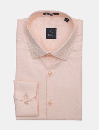 Avega solid peach cotton formal shirt