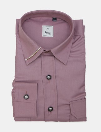 Avega solid purple formal cotton shirt