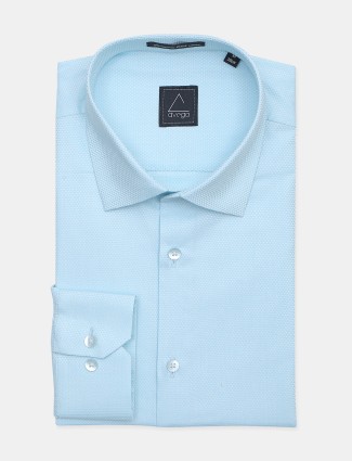 Avega solid sky blue color cotton shirt