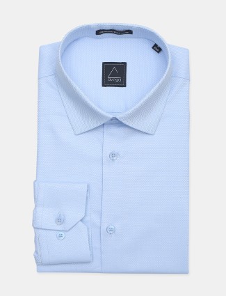 Avega solid sky blue color slim fit cotton shirt