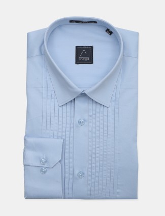 Avega solid  sky blue pattern cotton shirt