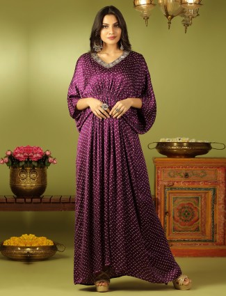 Awesome party ceremonies satin gown in purple