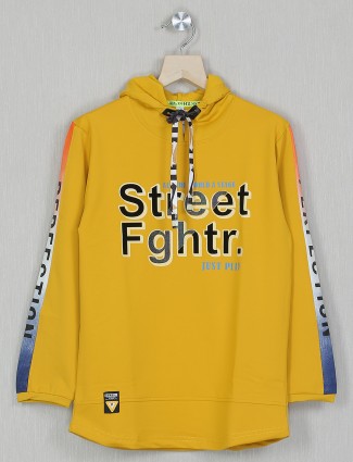 Bambini bring yellow hoodie in cotton for casual event