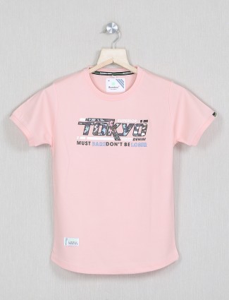Bambini printed pink casual wear boys T shirt