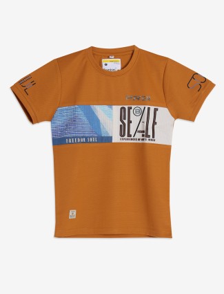 BAMBINI rust orange printed t-shirt