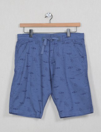 Bee Vee blue casual solid shorts