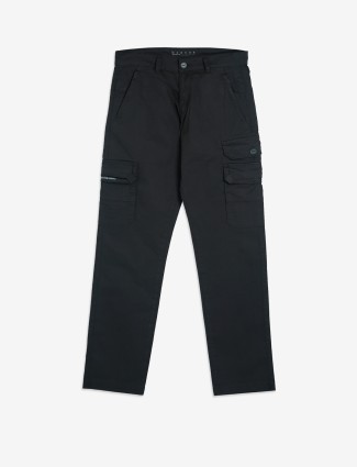 Beevee dark grey solid cargo jeans