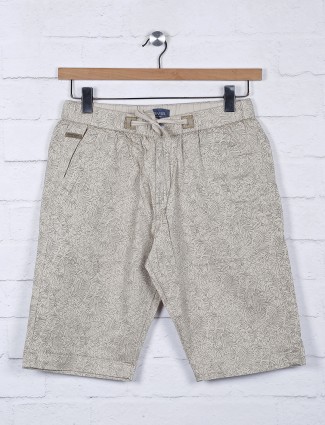Beevee printed beige casual shorts