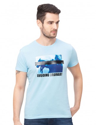 Being human printed blue cotton t-shirt