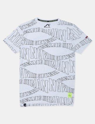 Being Human slim fit printed white t-shirt in cotton