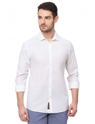 Being Human slim fit solid white shirt
