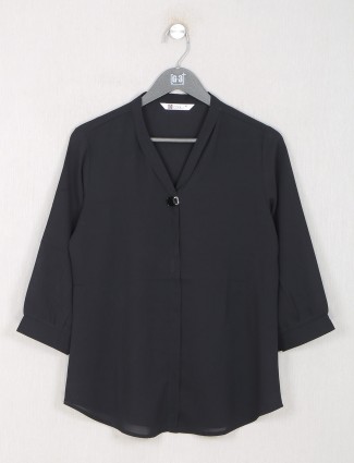 Black georgette casual wear top for womens