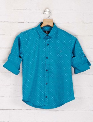 Blazo blue printed casual wear shirt