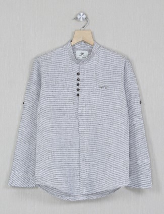 Blazo grey printed casual shirt in kurta style