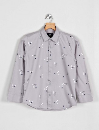 Blazo grey printed casual wear shirt
