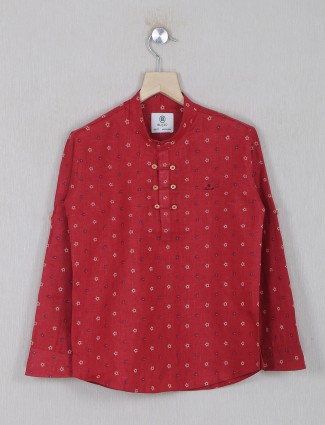 Blazo maroon cotton casual wear shirt