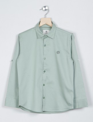 Blazo pista green solid casual wear shirt