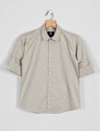 Blazo printed grey slim fit shirt