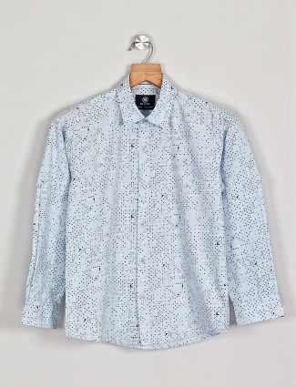 Blazo sky blue printed pattern full sleeve shirt