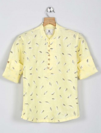 Blazo yellow printed casual wear shirt