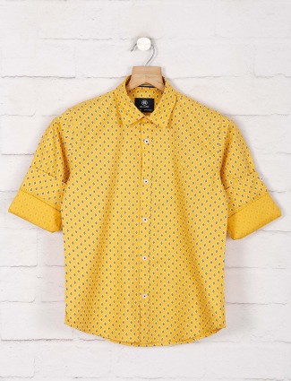 Blazo yellow printed pattern full sleeve shirt