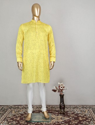 Blonde yellow kurta suit in cotton hued for mens