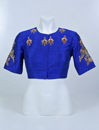 Blue and green shade designer blouse