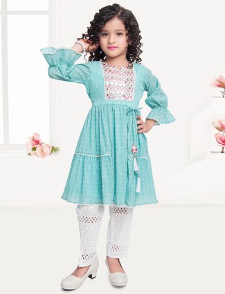 Blue color georgette salwar suit for girls