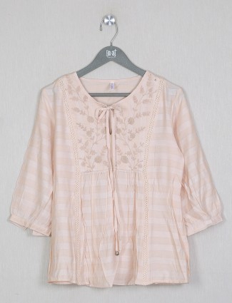 Boom peach shade top for women in cotton