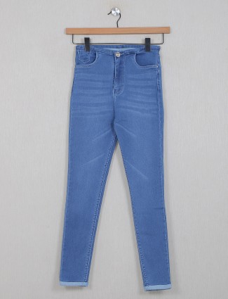Boom solid light blue jeans for women